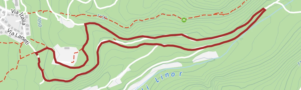 Route map: Brocon Trail - Red Trail Nordic Walking Park "Alta Val di Non" - Cavareno